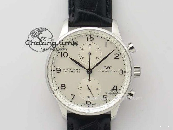 MIROTIME 0318 Portuguese Real PR Real Annual Calendar RG IW503504 YLF 1:1 Best Edition White Dial On Leather Strap A TimelessDesign 7242